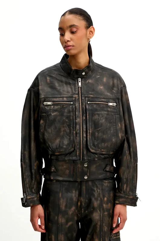 Gestuz Δερμάτινο μπουφάν Gestuz