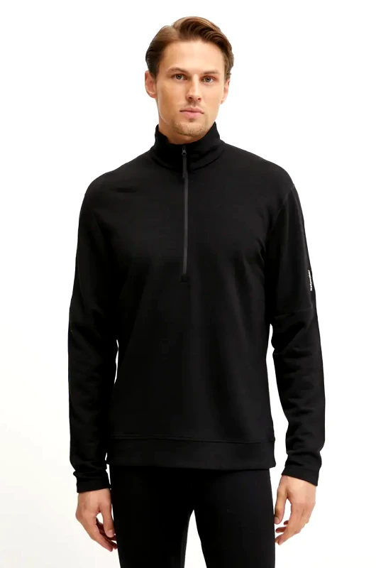 Icebreaker Αθλητική μπλούζα Icebreaker Merino 360 Realfleece Elemental χρώμα: μαύρο, IB0A571S0011