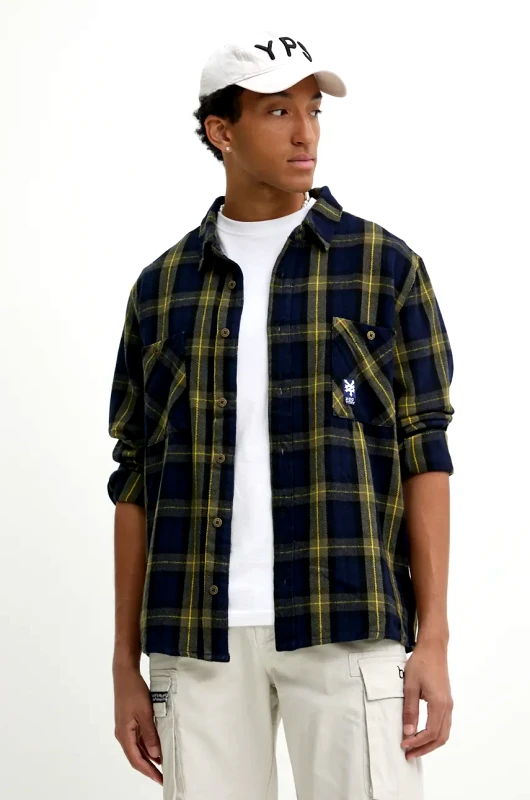 Zoo York Βαμβακερό πουκάμισο Zoo York ανδρικό, χρώμα: ναυτικό μπλε, 60230001