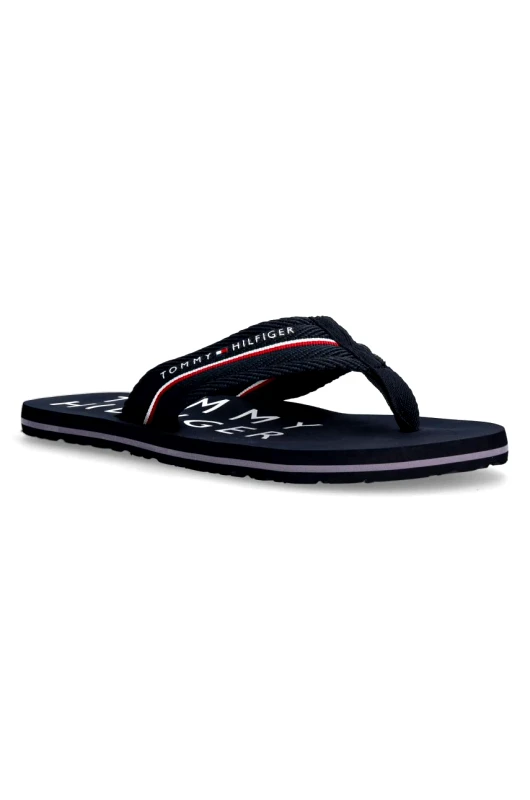 Tommy Hilfiger Σαγιονάρες Tommy Hilfiger TOMMY HILFIGER WEB BEACH SANDAL χρώμα: ναυτικό μπλε, FM0FM05340