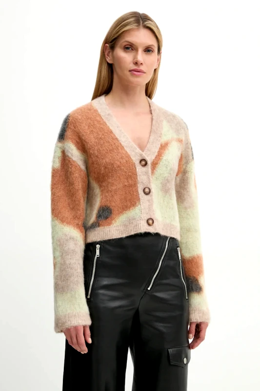 Nanushka Μάλλινη ζακέτα Nanushka HENNY χρώμα: μπεζ, NW24FWSW44376