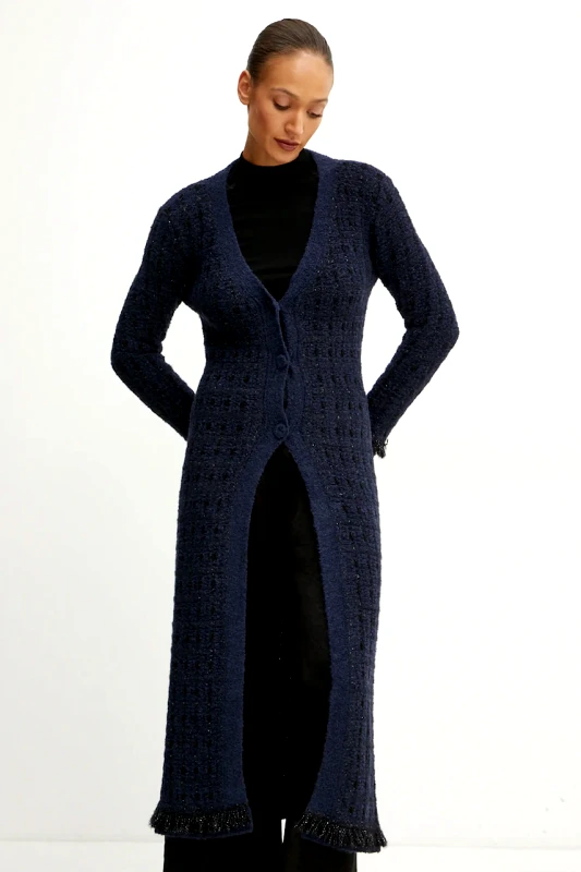 Twinset Ζακέτα από μίγμα μαλλιού Twinset χρώμα: ναυτικό μπλε, 242TT3590