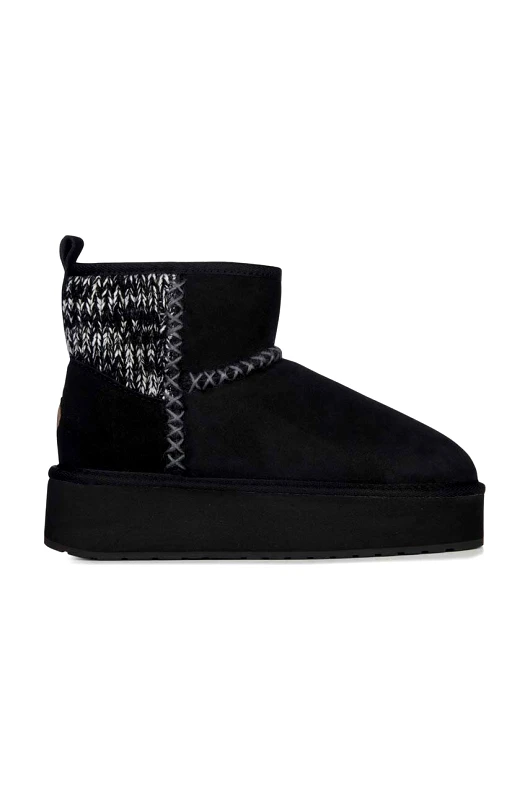 Emu Australia Μπότες χιονιού σουέτ Emu Australia Stinger Knit Flatform χρώμα: μαύρο, W13143.BLAK