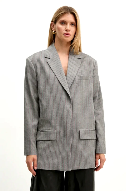 Remain Σακάκι Remain Herringbone Blazer χρώμα: γκρι, 5018723038