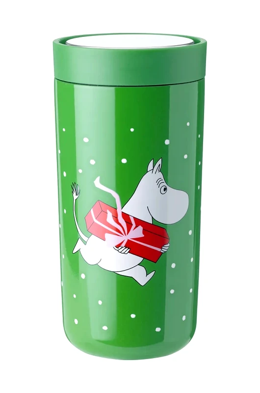 Stelton Θερμική κούπα Stelton To Go Click x Muminki 0,4 L χρώμα: πράσινο