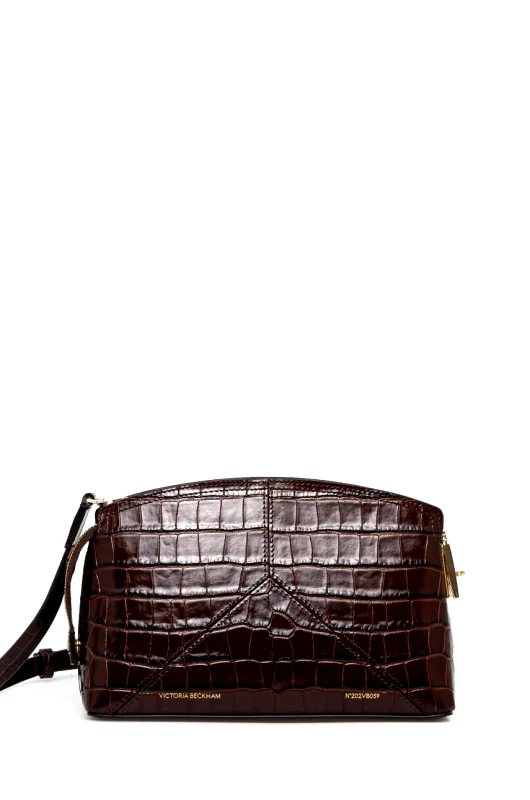 Victoria Beckham Δερμάτινη τσάντα Victoria Beckham χρώμα: καφέ, B125AAC006203A