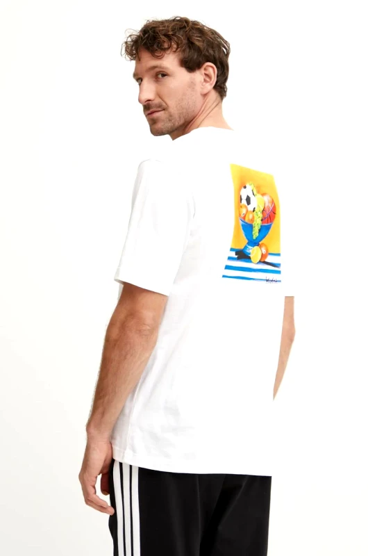 adidas Βαμβακερό μπλουζάκι adidas M L SL BOWL T ανδρικό, χρώμα: άσπρο, JJ3962