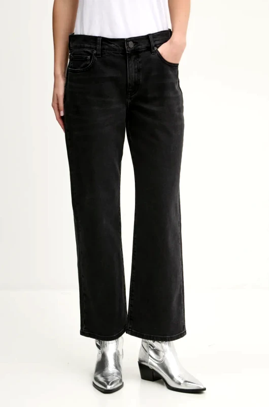 PURPLE BRAND Τζιν παντελόνι PURPLE BRAND SLIM CROP χρώμα: μαύρο, D1001-CRBL224