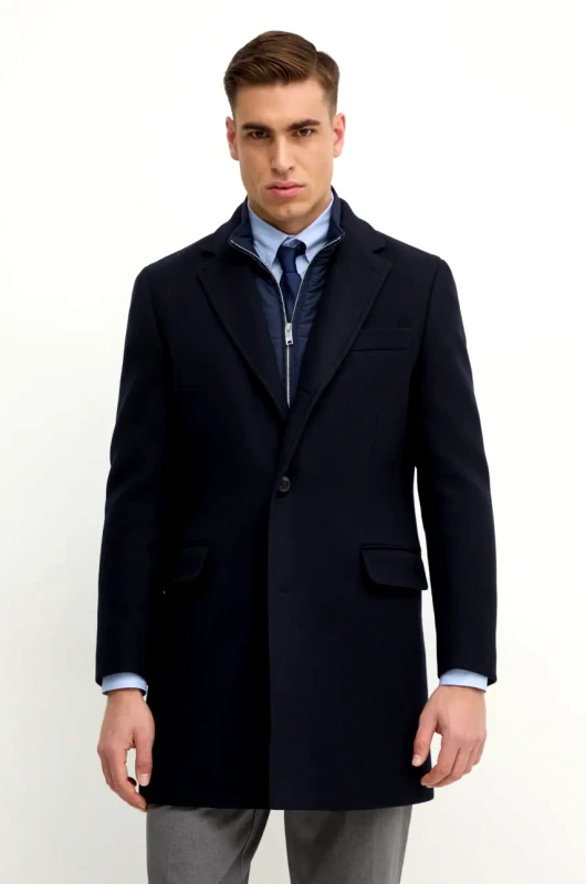 Hackett London Μάλλινο παλτό Hackett London χρώμα: ναυτικό μπλε, HM403241R