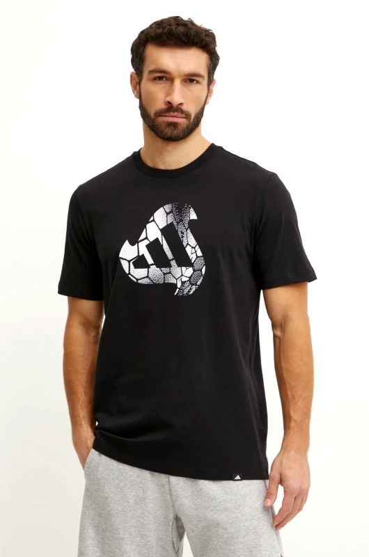 adidas Βαμβακερό μπλουζάκι adidas M C HOT Q1 TEE ανδρικό, χρώμα: μαύρο, JI6787