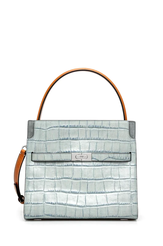 Tory Burch Δερμάτινη τσάντα Tory Burch Lee Radziwill χρώμα: τιρκουάζ, 162445.400