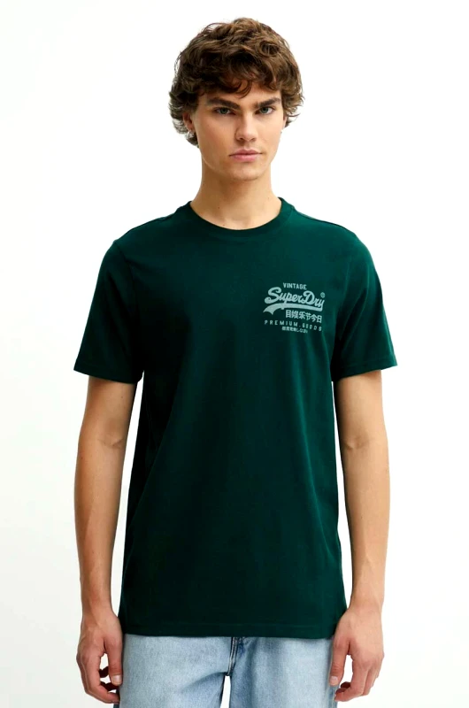 Superdry Μπλουζάκι Superdry χρώμα: πράσινο, M1011979A-9VK
