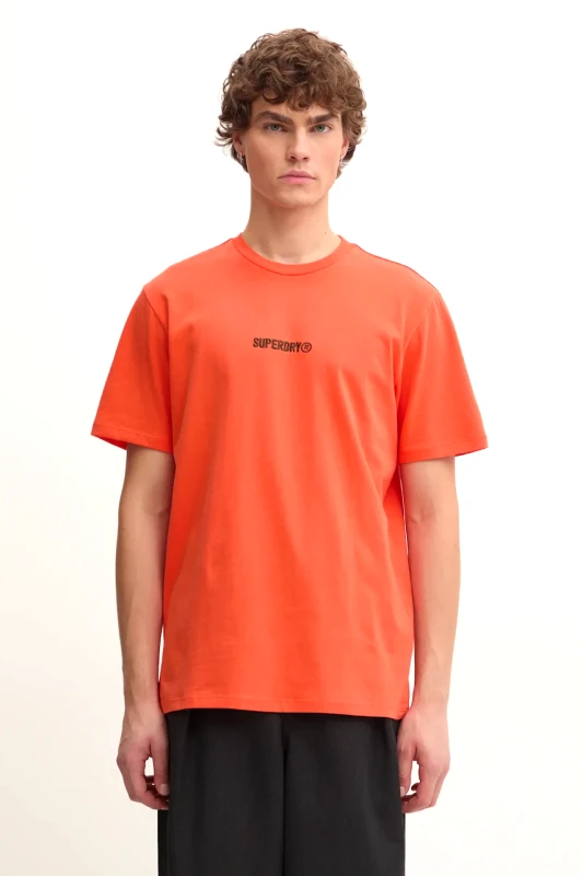 Superdry Βαμβακερό μπλουζάκι Superdry ανδρικά, χρώμα: πορτοκαλί, M1012028A-UM2