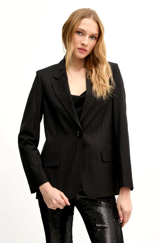 Sisley Μπλέιζερ με μίγμα μαλλιού Sisley χρώμα: μαύρο, 2C3DLW02J