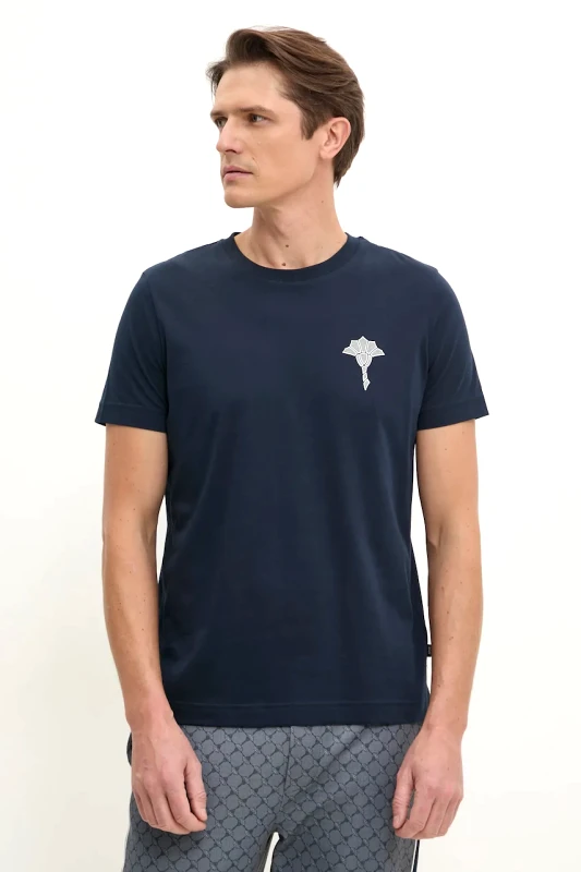 Joop! Βαμβακερό μπλουζάκι Joop! ανδρικό, χρώμα: ναυτικό μπλε, 30044674