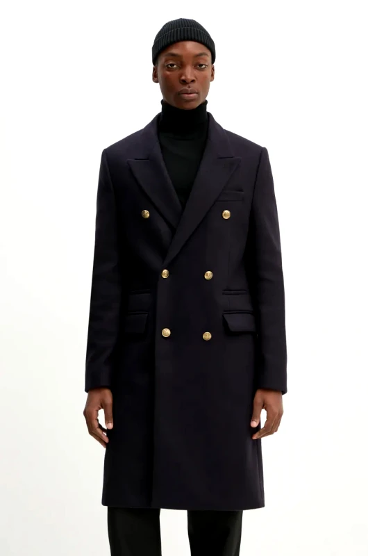 The Kooples Μάλλινο παλτό The Kooples χρώμα: ναυτικό μπλε, HMAN29007K