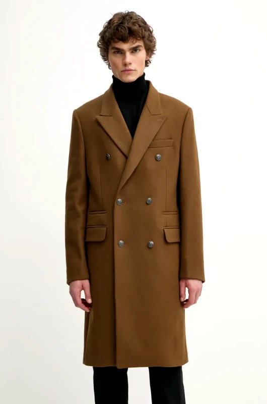 The Kooples Μάλλινο παλτό The Kooples χρώμα: καφέ, HMAN29007K