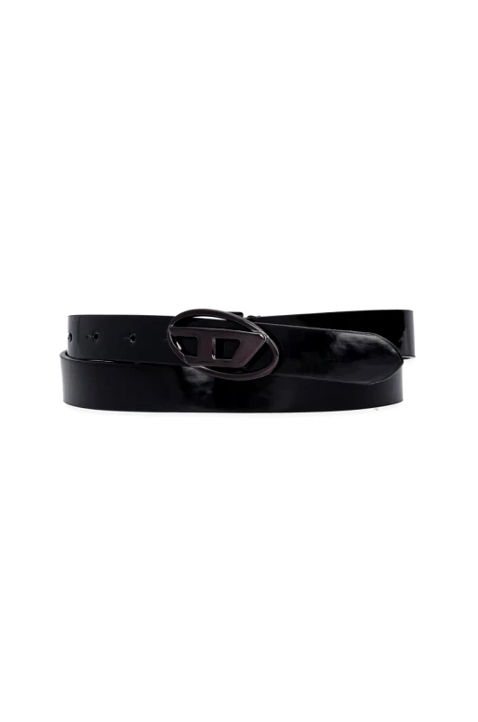Diesel Ζώνη Diesel OVAL D LOGO B-1DR 20 belt χρώμα: μαύρο, X09727.P1660