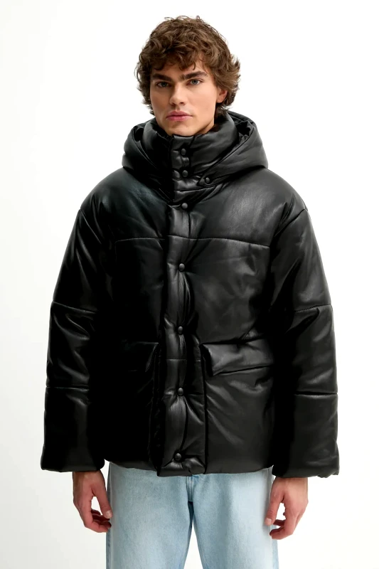 Nanushka Μπουφάν Nanushka HIDE MENS χρώμα: μαύρο, NM22CROW00299