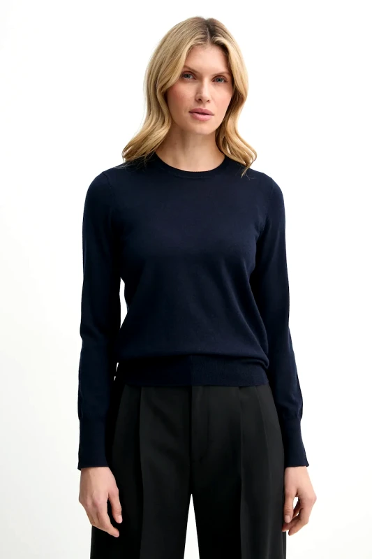 Filippa K Μάλλινο πουλόβερ Filippa K χρώμα: ναυτικό μπλε, 28920