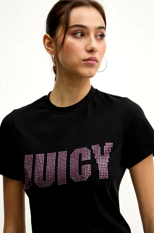 Juicy Couture Μπλουζάκι Juicy Couture χρώμα: μαύρο, JCBCT125865