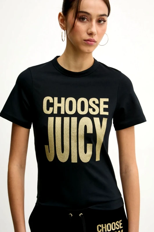 Juicy Couture Μπλουζάκι Juicy Couture χρώμα: μαύρο, JCGCT125012