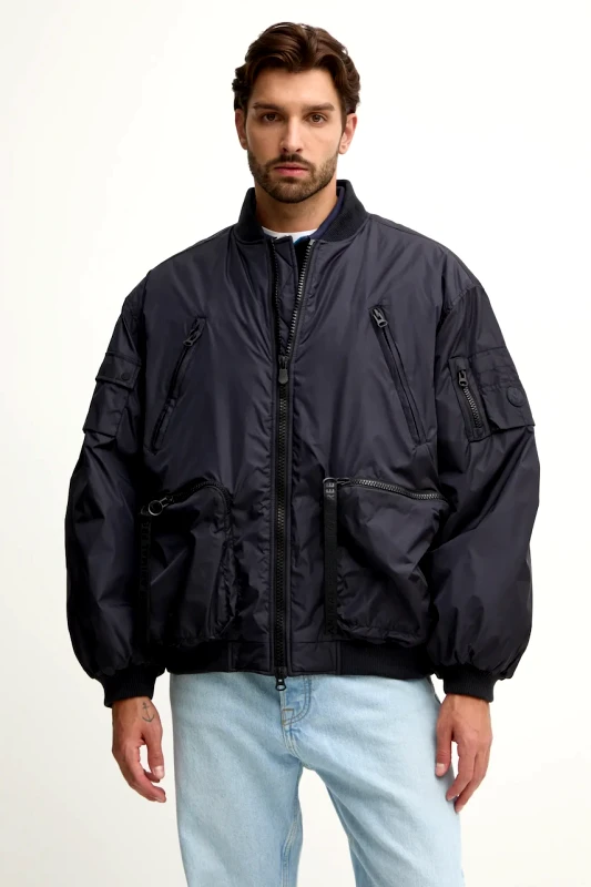 Save The Duck Μπουφάν bomber Save The Duck USHER ανδρικό, χρώμα: μαύρο, D31303U.MEGA19