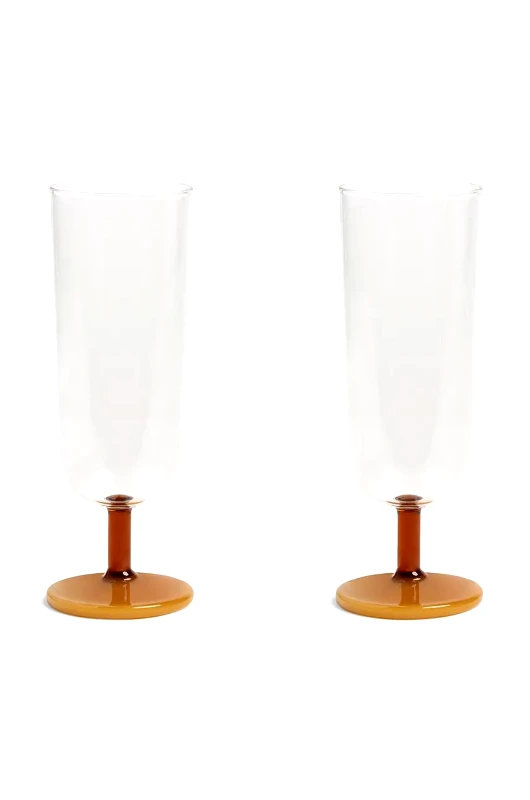 &k amsterdam Σετ ποτηριών σαμπάνιας &k amsterdam mingle amber 250 ml 2-pack