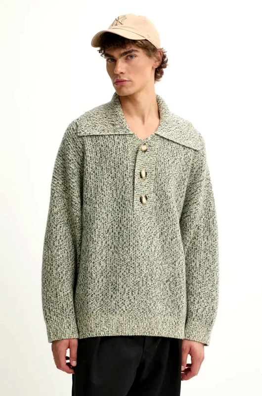 Μάλλινο πουλόβερ Nanushka DELIER ανδρικό, χρώμα: πράσινο, NU24PFSW00699 φωτογραφία