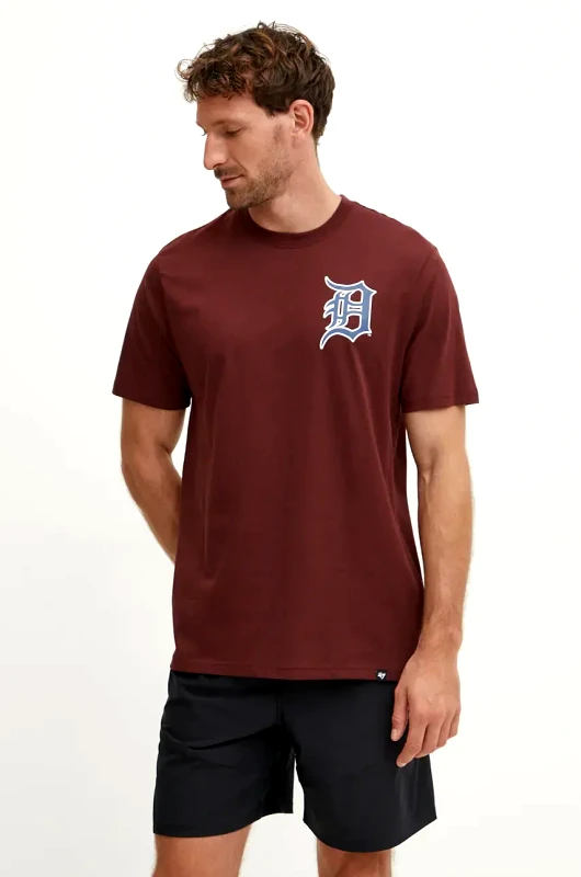 47 brand Βαμβακερό μπλουζάκι 47 brand MLB Detroit Tigers ανδρικό, χρώμα: καφέ, BB009TMBECT627616N0