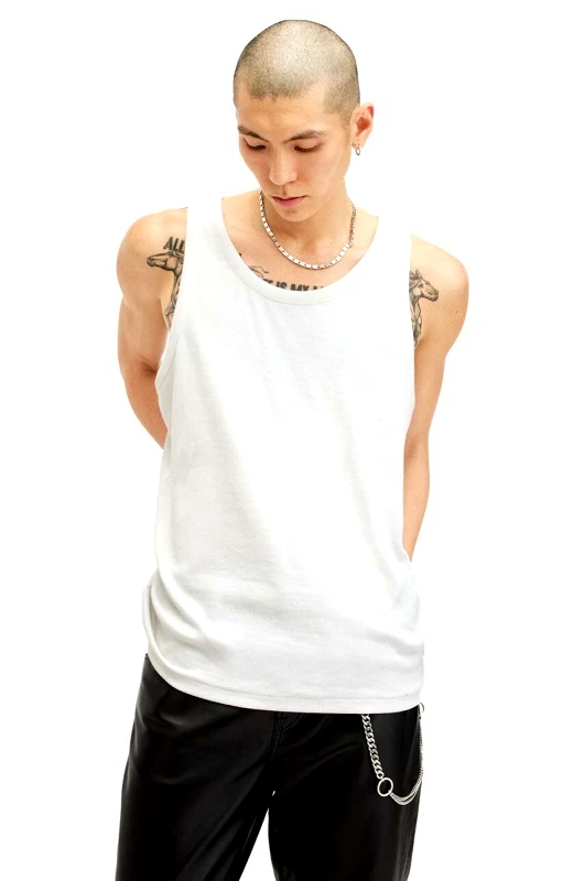 AllSaints Βαμβακερό τοπ AllSaints EDWARDS VEST χρώμα: άσπρο, M008JB