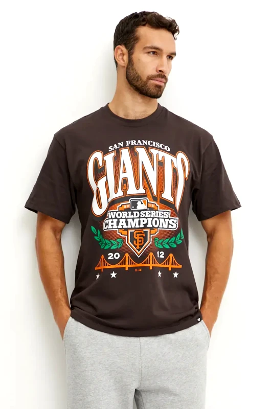 47 brand Βαμβακερό μπλουζάκι 47 brand MLB San Francisco Giants ανδρικό, χρώμα: γκρι, BU022TMYIHQ632909C9