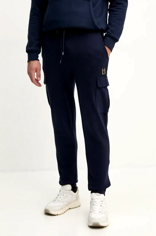 Hackett London Βαμβακερό παντελόνι Hackett London χρώμα: ναυτικό μπλε, HM581282