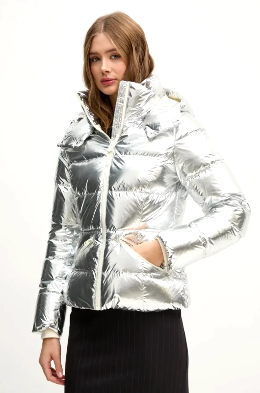 Mackage Μπουφάν με επένδυση από πούπουλα MACKAGE χρώμα: ασημί, MADALYN-M