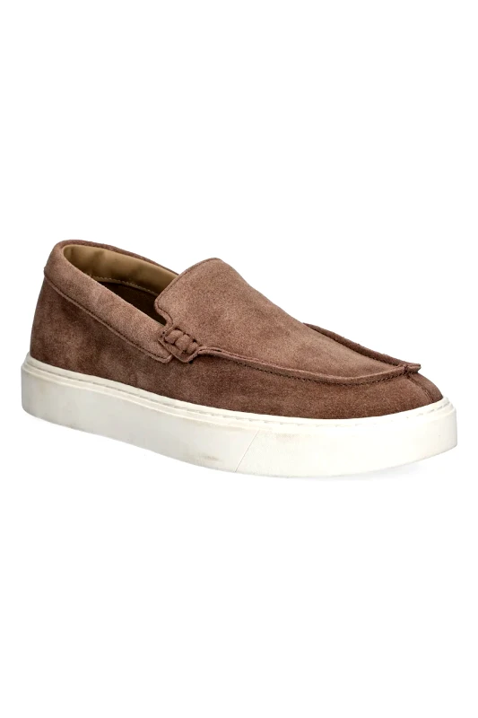 Calvin Klein Μοκασίνια σουέτ Calvin Klein MOCCASIN SUEDE χρώμα: καφέ, HM0HM01794