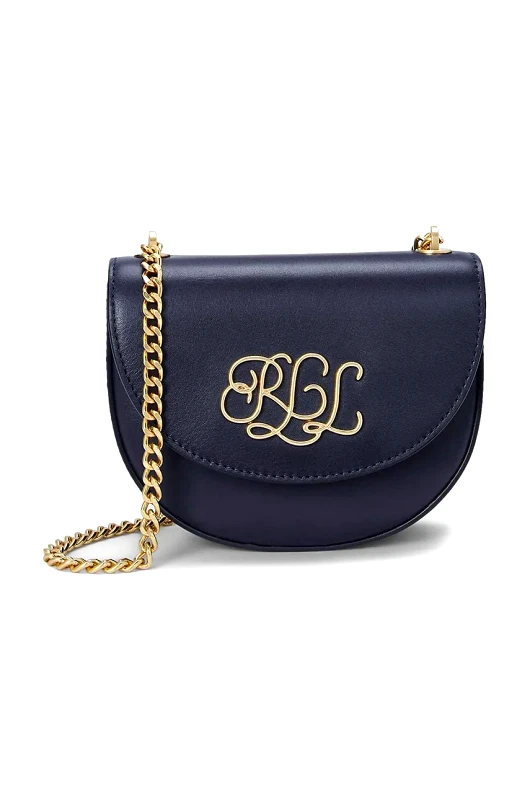 Lauren Ralph Lauren Δερμάτινη τσάντα Lauren Ralph Lauren χρώμα: ναυτικό μπλε, 431958978
