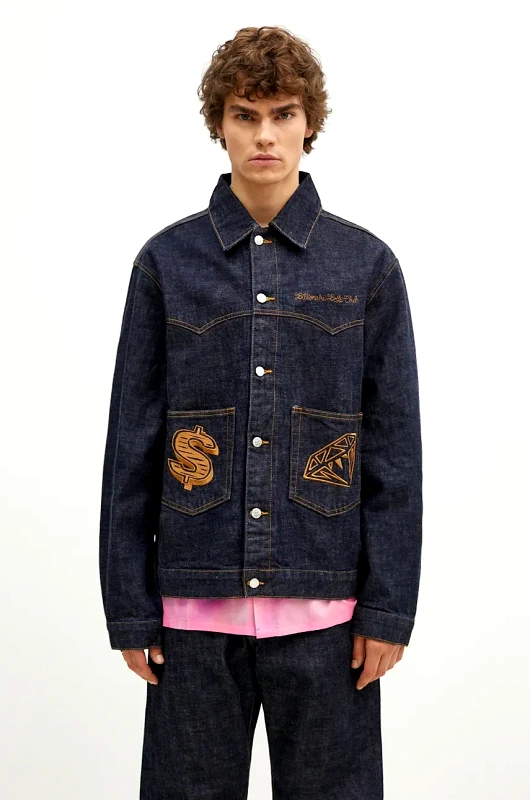 Billionaire Boys Club Τζιν μπουφάν Billionaire Boys Club Diamonds & Dollars Selvedge Denim ανδρικό, χρώμα: ναυτικό μπλε, B24303