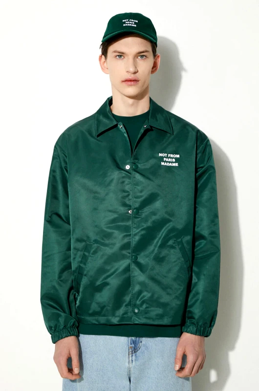 Drôle de Monsieur Μπουφάν Drôle de Monsieur La Veste Slogan χρώμα: πράσινο, PERM-JT183-PA014-DGN