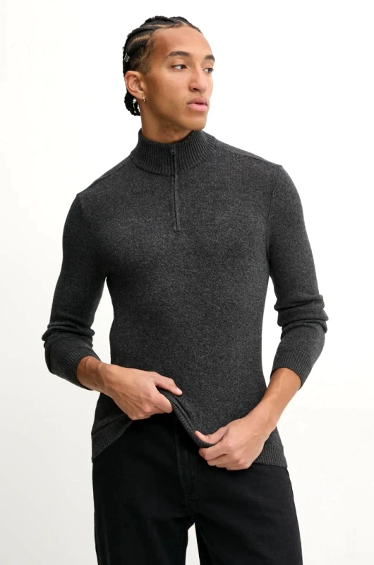 Hollister Co. Πουλόβερ Hollister Co. χρώμα: γκρι, KI320-4071