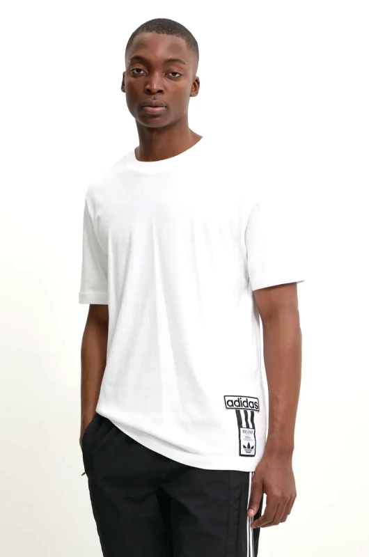 adidas Originals Βαμβακερό μπλουζάκι adidas Originals Adibreak ανδρικά, χρώμα: άσπρο, JD4195