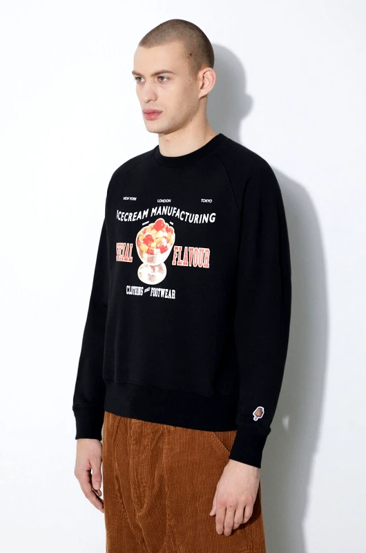 Icecream Βαμβακερή μπλούζα Icecream Special Flavour Crewneck χρώμα: μαύρο, IC24122