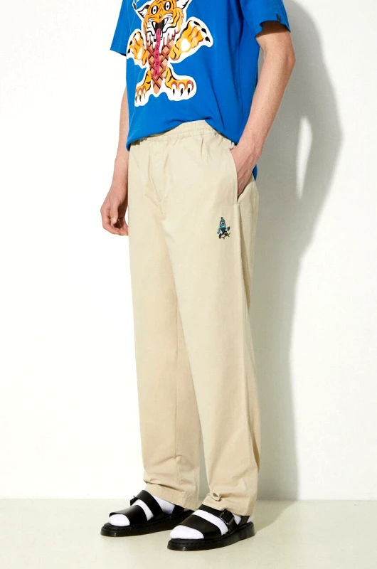 Icecream Βαμβακερό παντελόνι ICECREAM Skate Pant χρώμα: μπεζ, ICC003