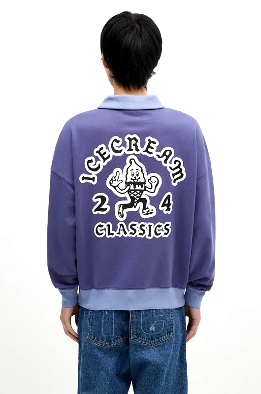 Icecream Βαμβακερή μπλούζα ICECREAM Cone Man Quarter Zip χρώμα: μοβ, IC24332