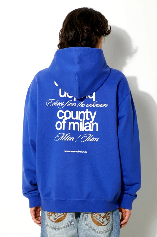 Marcelo Burlon Μπλούζα Marcelo Burlon MBCM Slogan Comfort Hoodie με κουκούλα, CMBB106F24FLE0064501