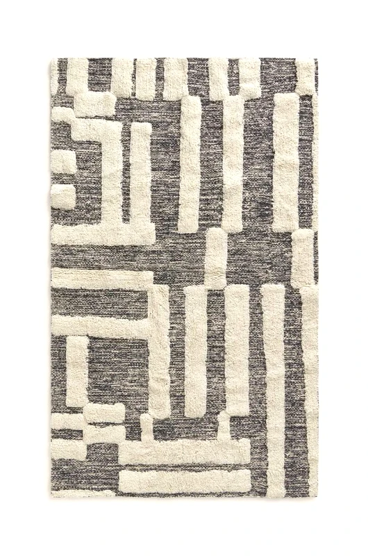 Calma House Βαμβακερό χαλί Calma House Kioto 90 x 150 cm χρώμα: μαύρο