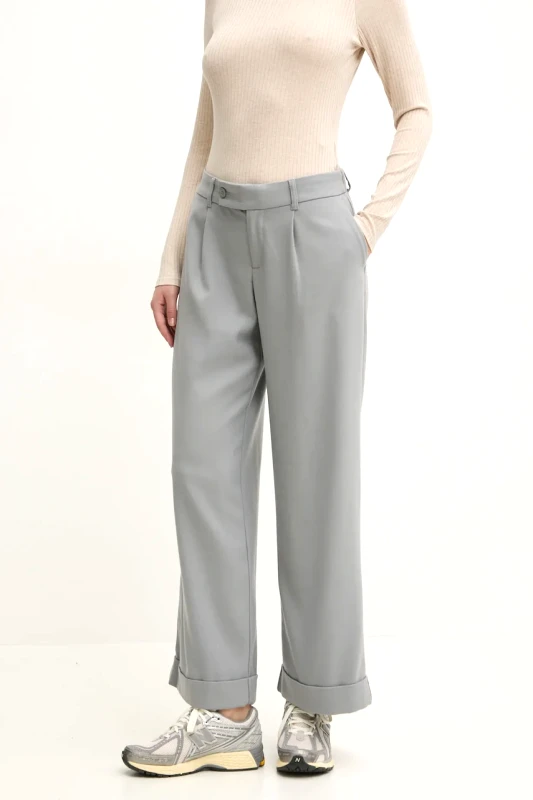 Hollister Co. Παντελόνι Hollister Co. χρώμα: γκρι, KI356-4140