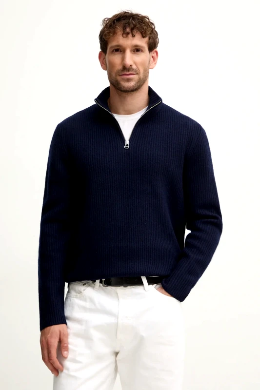 A.P.C. Μάλλινο πουλόβερ A.P.C. pull alex ανδρικό, χρώμα: ναυτικό μπλε, WVBAJ.H23057