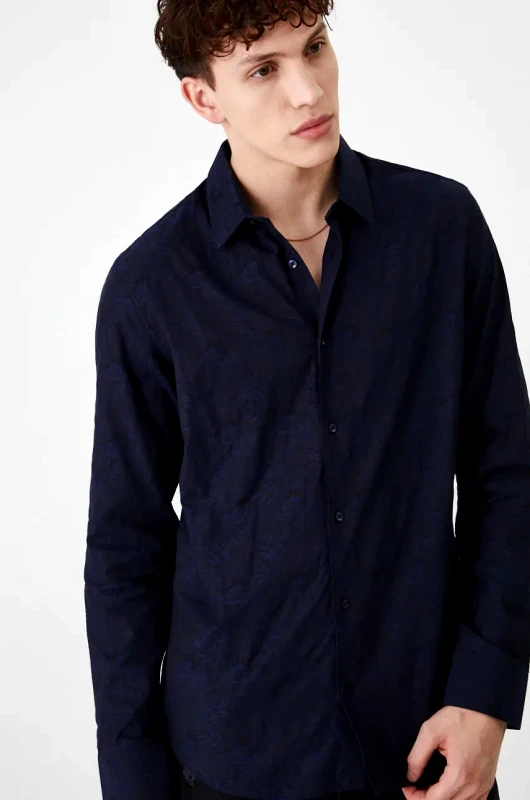 Βαμβακερό πουκάμισο Medicine ανδρικό, χρώμα: ναυτικό μπλε φωτογραφία