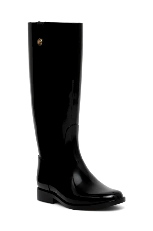 Tommy Hilfiger Γαλότσες Tommy Hilfiger TH STUD RUBBER LONG RAINBOOT χρώμα: μαύρο, FW0FW08185