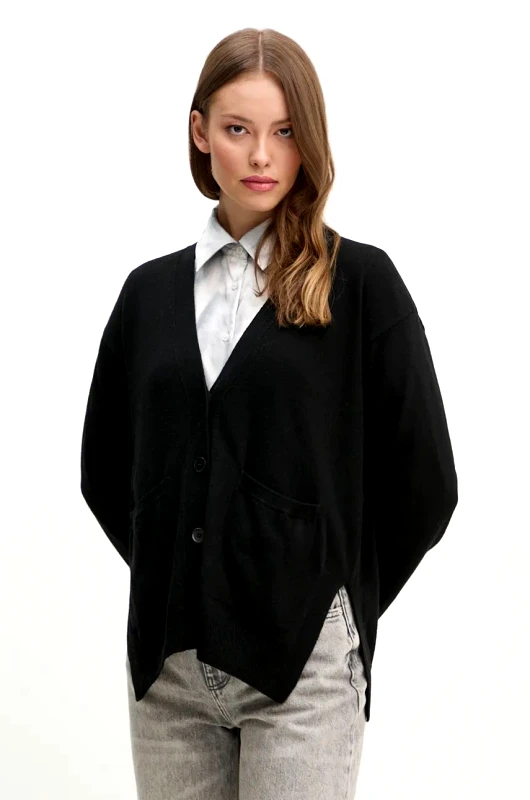 Sisley Ζακέτα με μείγμα κασμίρ Sisley χρώμα: μαύρο, 102HM601Z